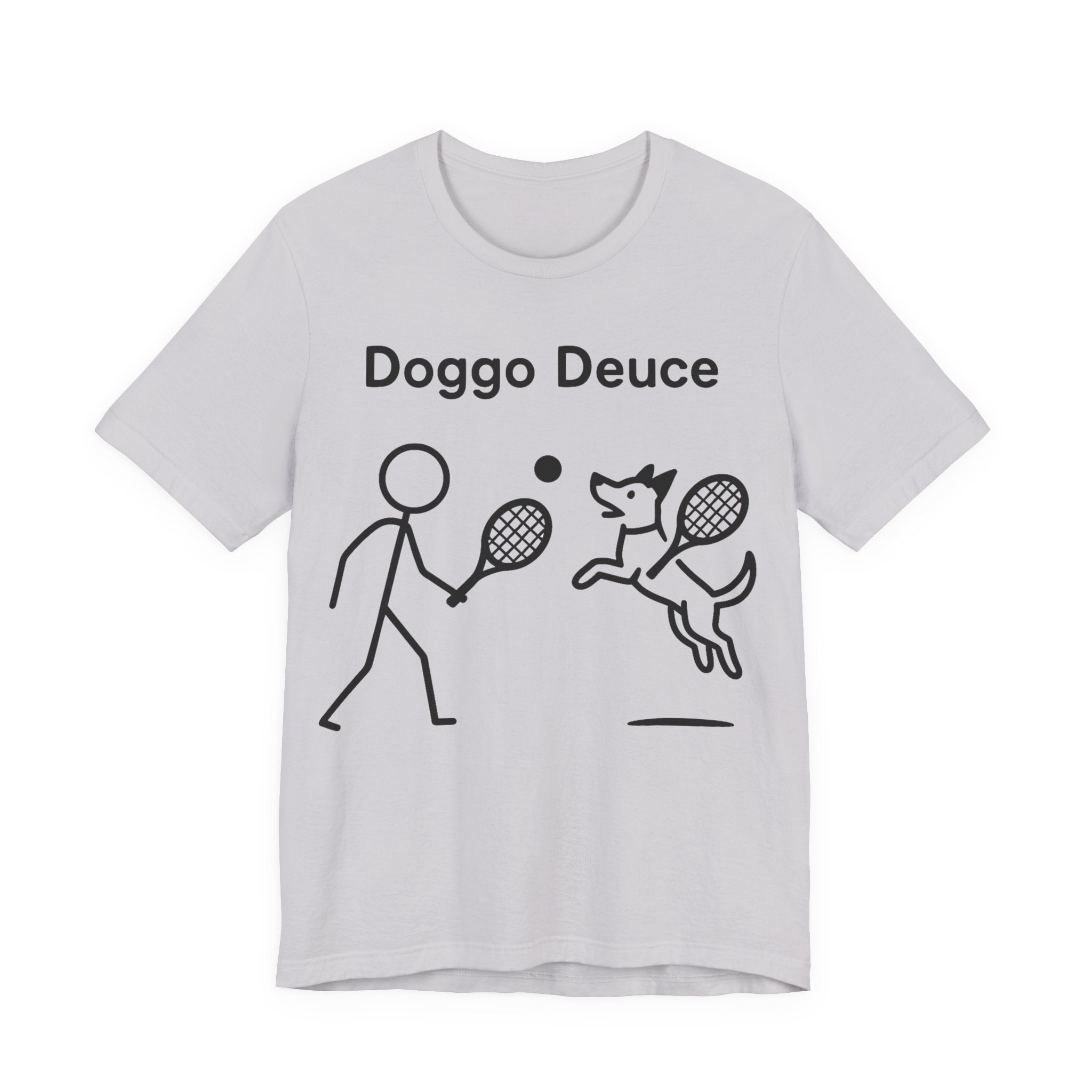 Doggo Deuce T-Shirt, Funny Tennis Dog Shirt, Dog Lover Gift, Cute Pet Tee, Casual Unisex T-Shirt