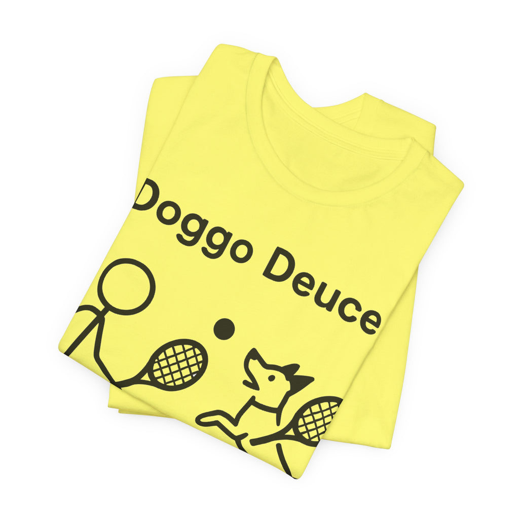 Doggo Deuce T-Shirt, Funny Tennis Dog Shirt, Dog Lover Gift, Cute Pet Tee, Casual Unisex T-Shirt
