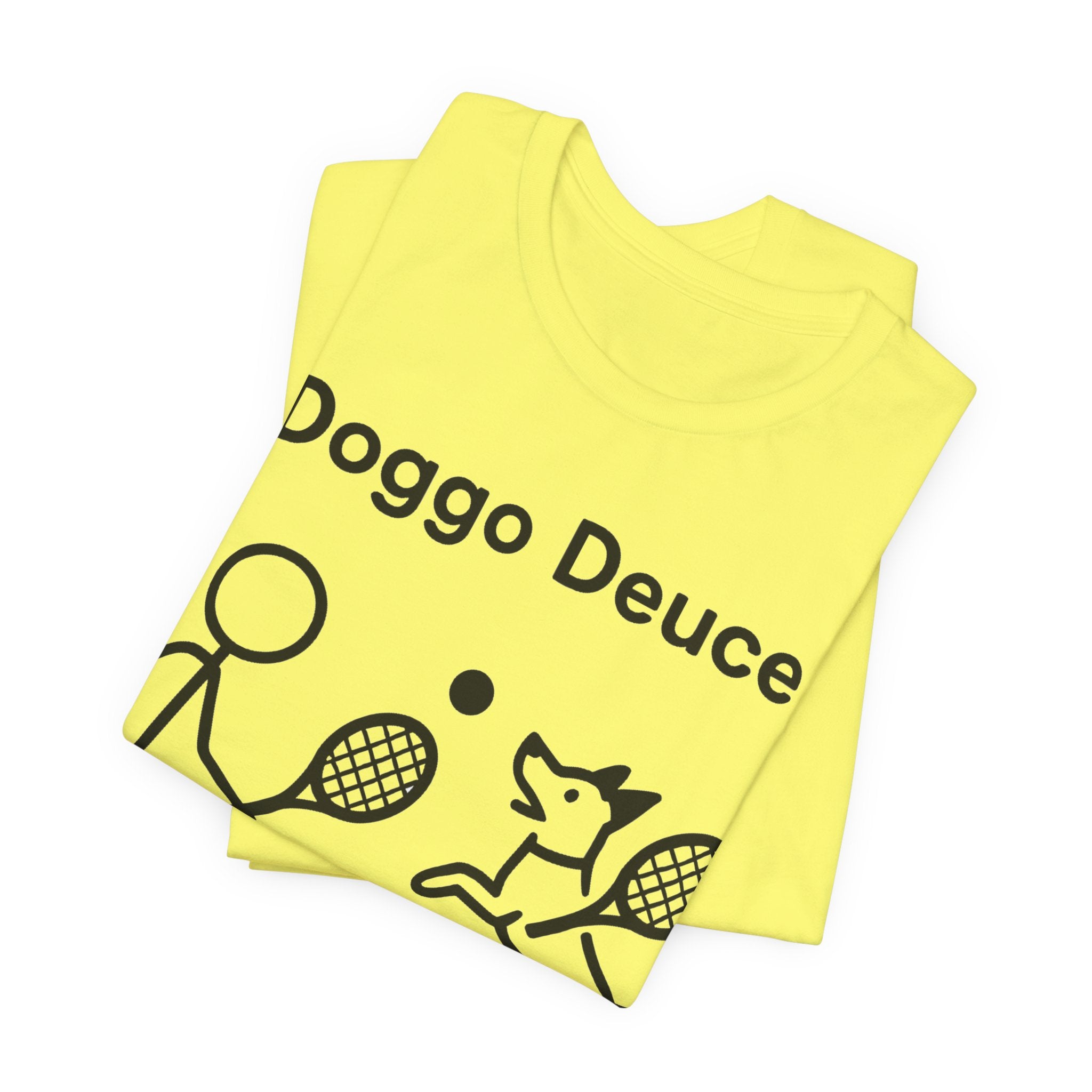 Doggo Deuce T-Shirt, Funny Tennis Dog Shirt, Dog Lover Gift, Cute Pet Tee, Casual Unisex T-Shirt