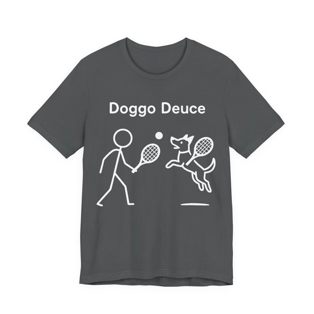 Doggo Deuce T-Shirt, Funny Tennis Dog Shirt, Dog Lover Gift, Cute Pet Tee, Casual Unisex T-Shirt