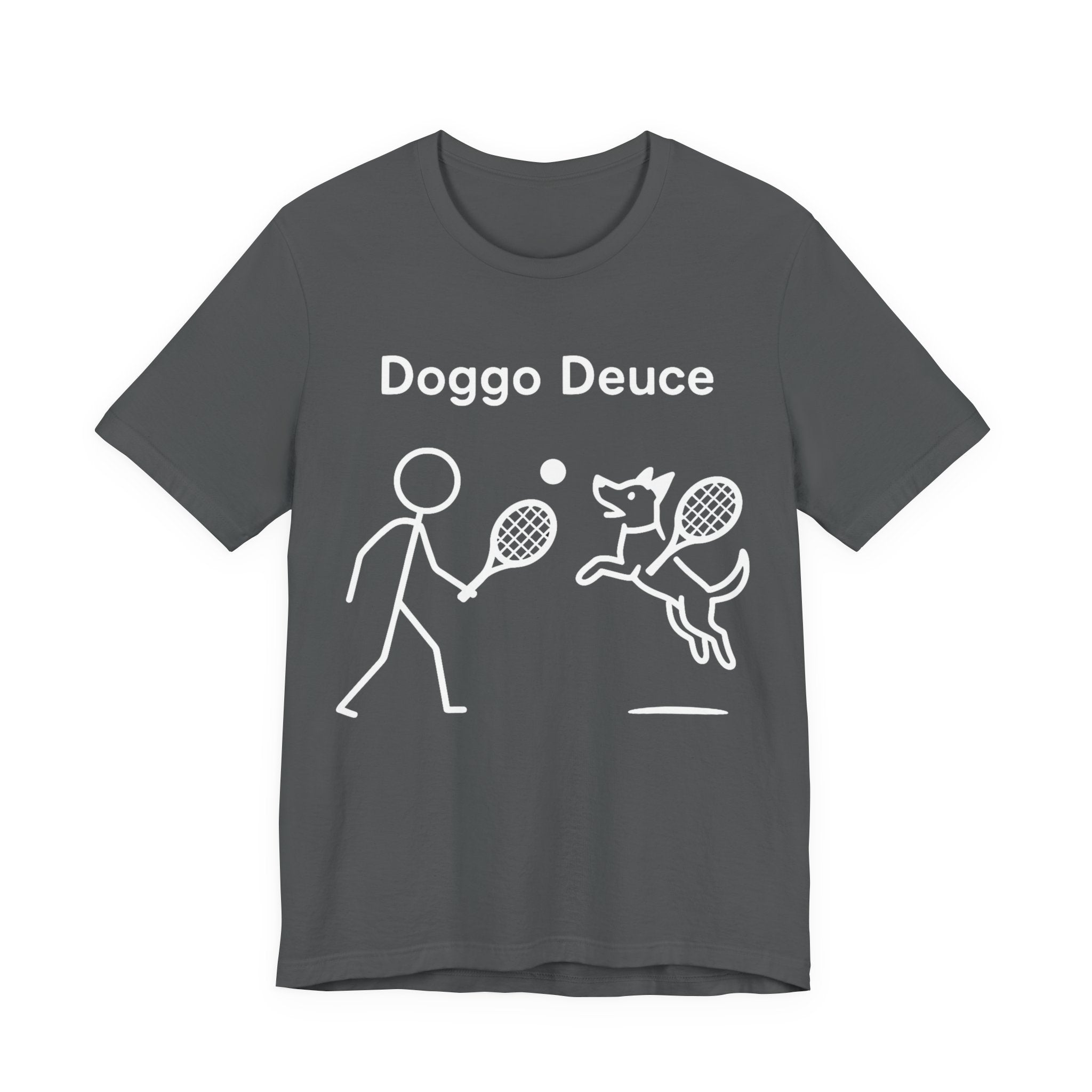 Doggo Deuce T-Shirt, Funny Tennis Dog Shirt, Dog Lover Gift, Cute Pet Tee, Casual Unisex T-Shirt