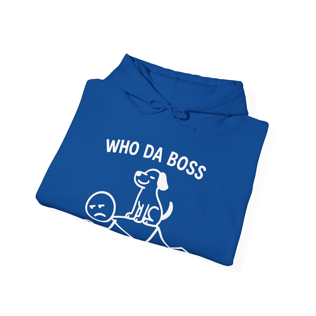 Who Da Boss Funny Dog Hoodie, Dog Owner Gift, Pet Lover Hoodie