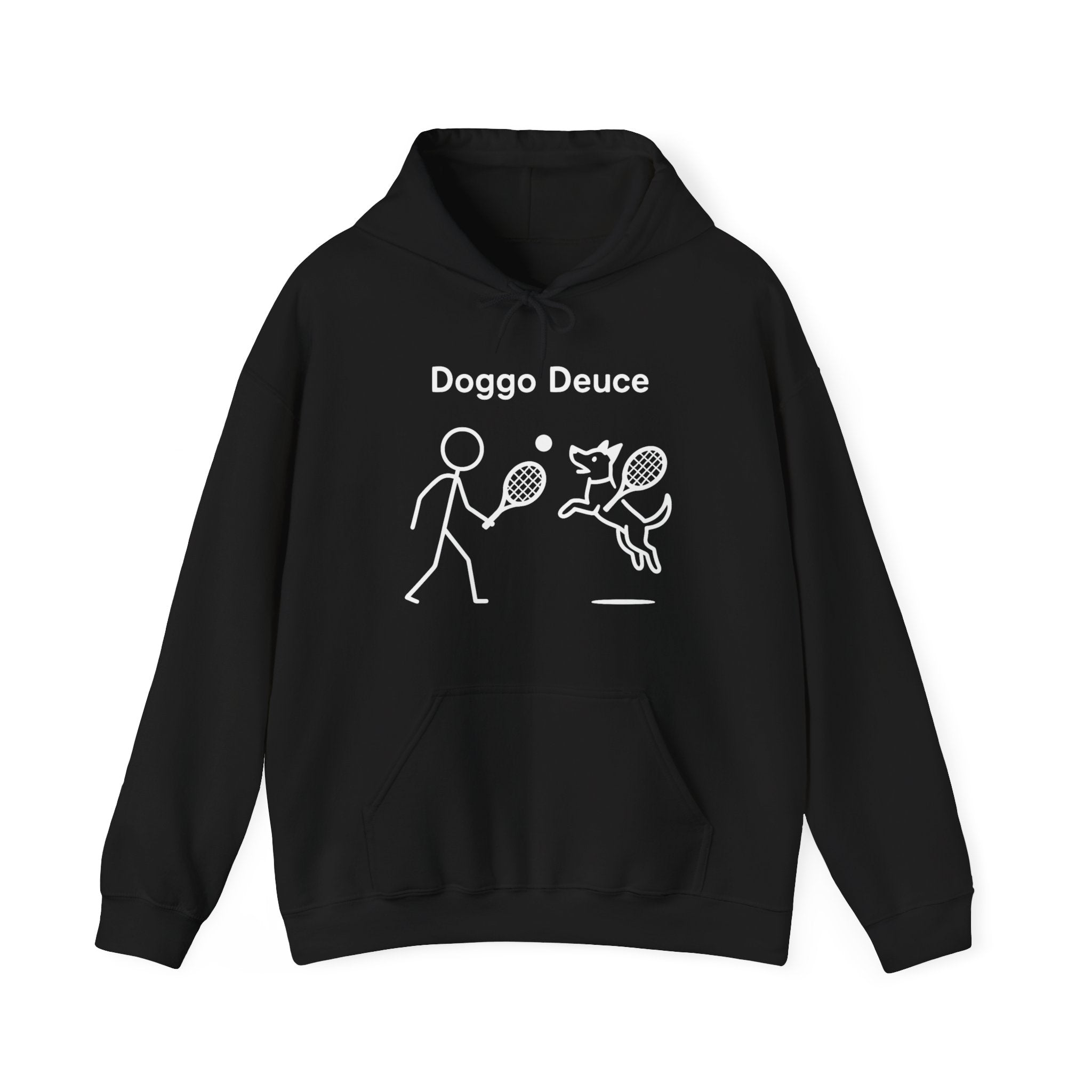 Doggo Deuce Funny Dog Hoodie, Tennis Dog Gift, Dog Lover Hoodie
