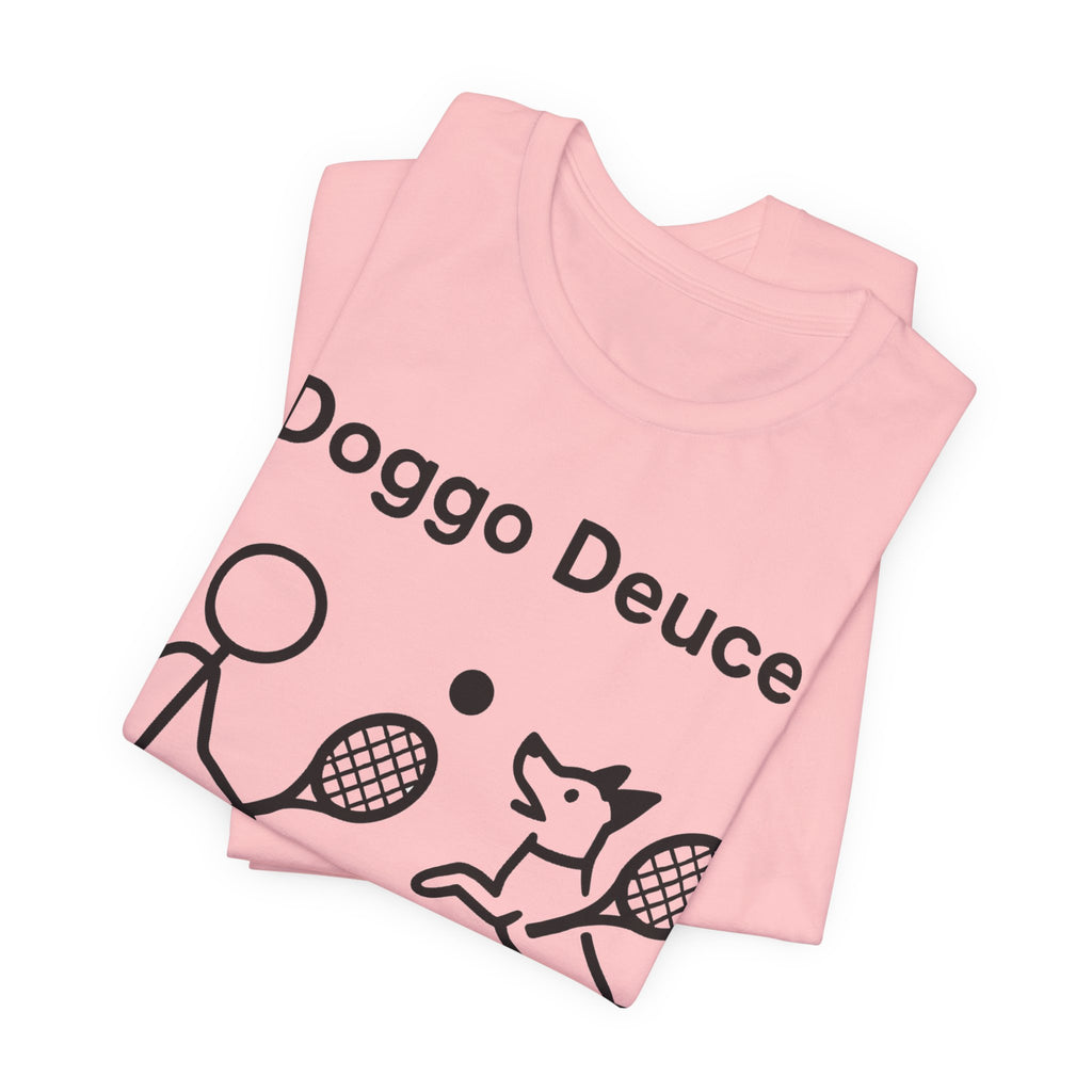 Doggo Deuce T-Shirt, Funny Tennis Dog Shirt, Dog Lover Gift, Cute Pet Tee, Casual Unisex T-Shirt