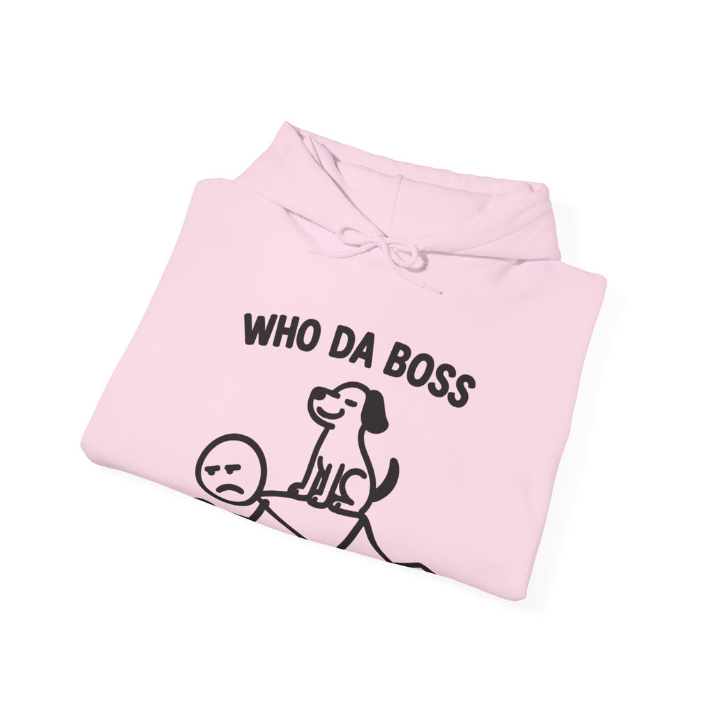 Who Da Boss Dog Hoodie, Funny Dog Owner Gift, Dog Lover Hoodie, Pet Lover