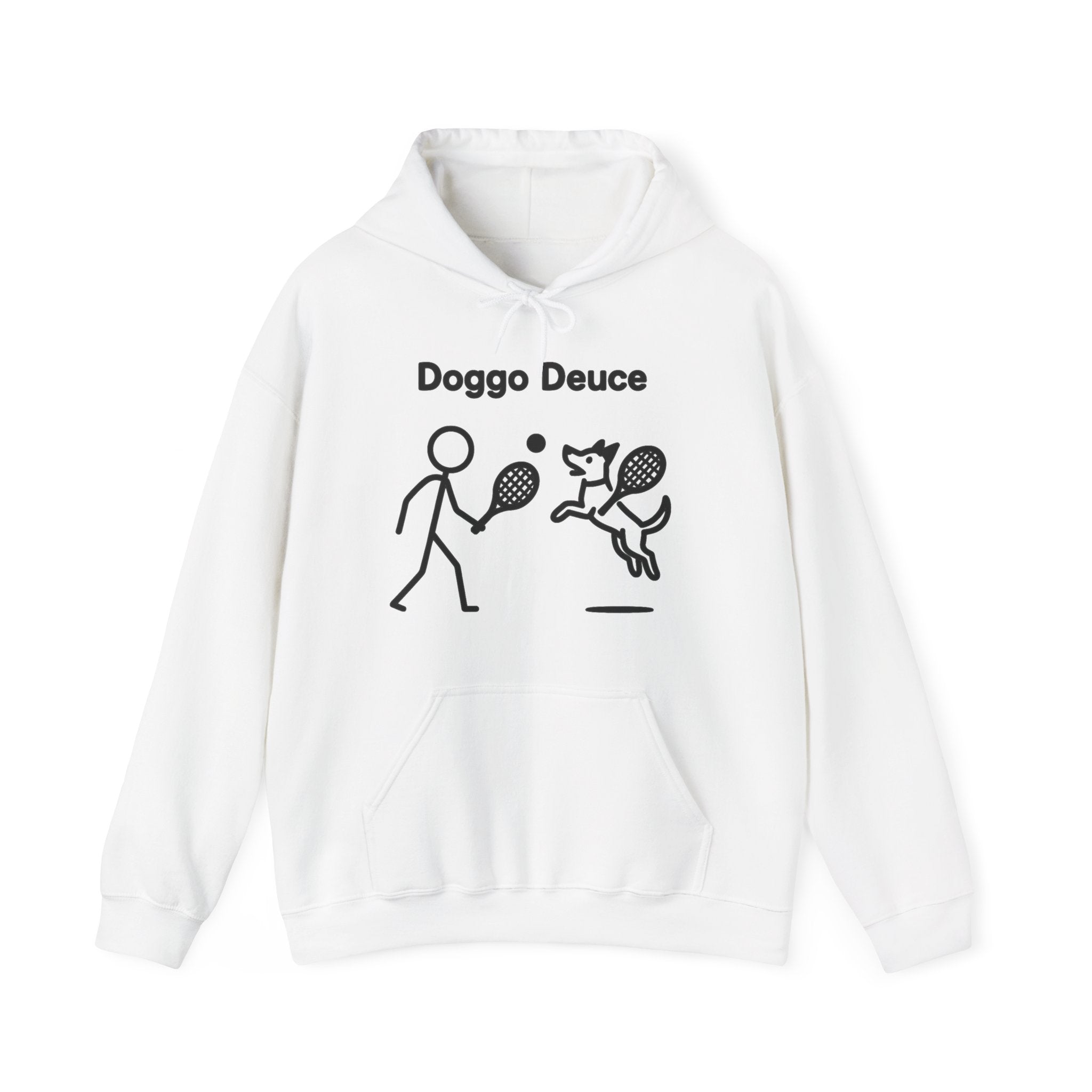 Doggo Deuce Funny Dog Hoodie, Tennis Dog Gift, Dog Lover Hoodie