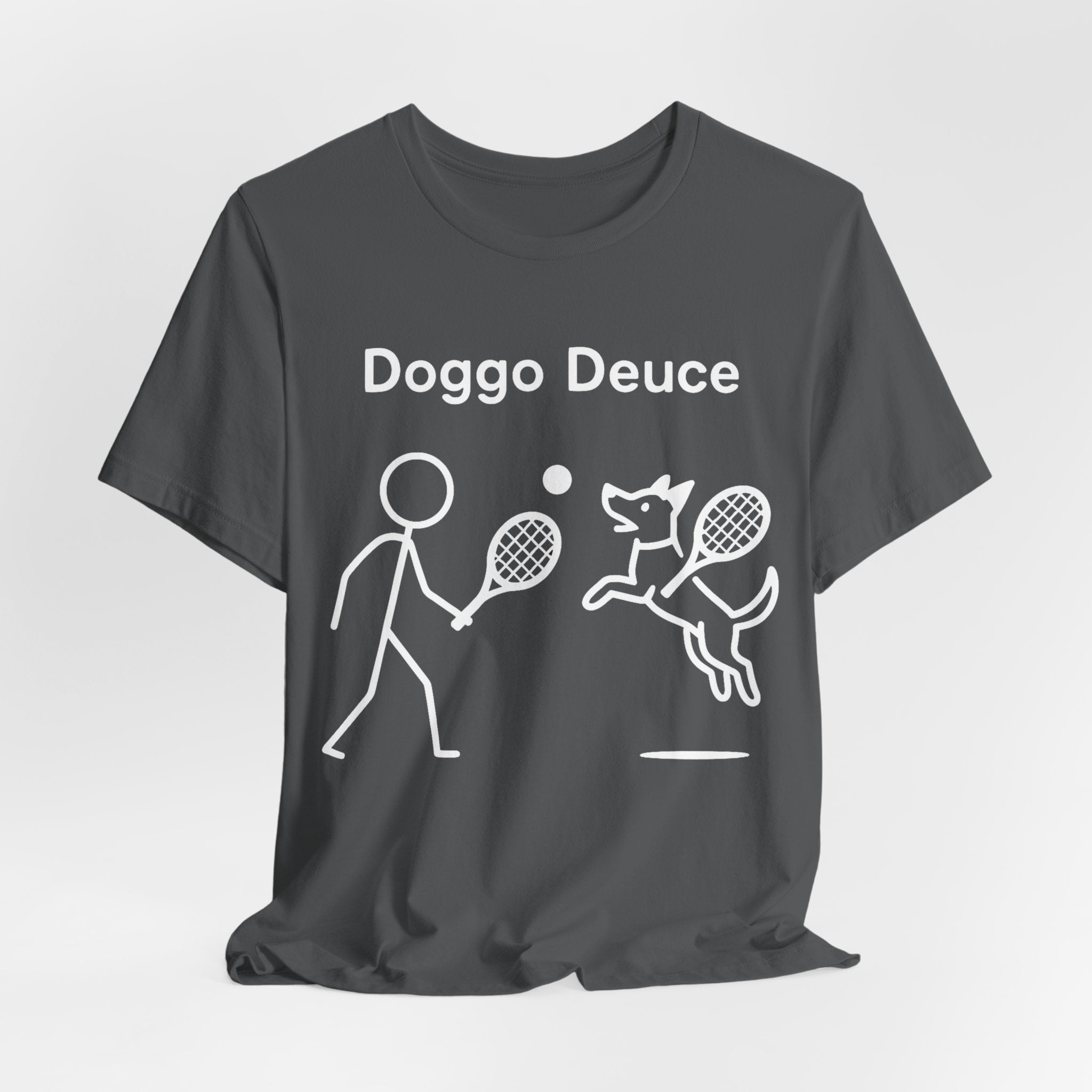 Doggo Deuce T-Shirt, Funny Tennis Dog Shirt, Dog Lover Gift, Cute Pet Tee, Casual Unisex T-Shirt
