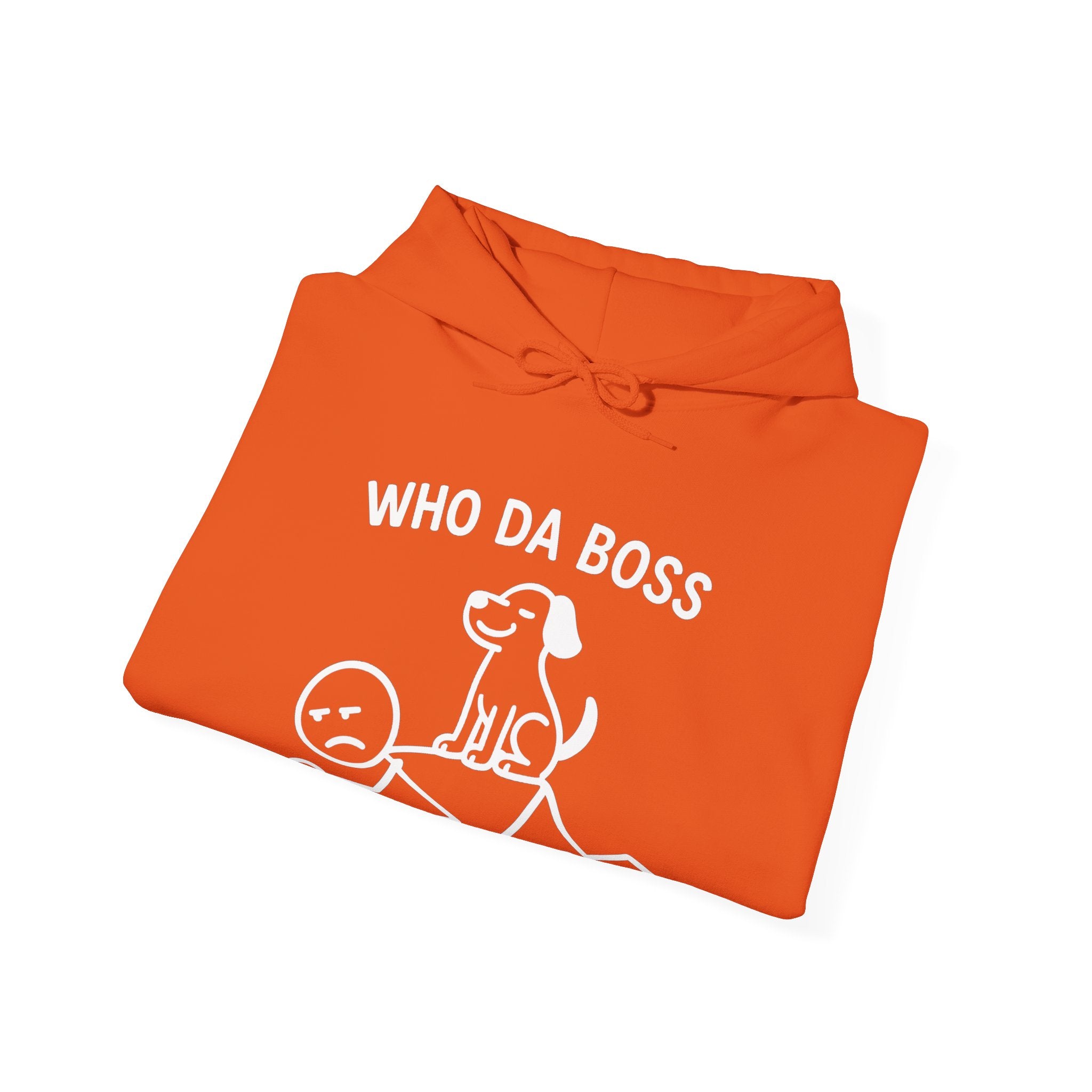 Who Da Boss Funny Dog Hoodie, Dog Owner Gift, Pet Lover Hoodie