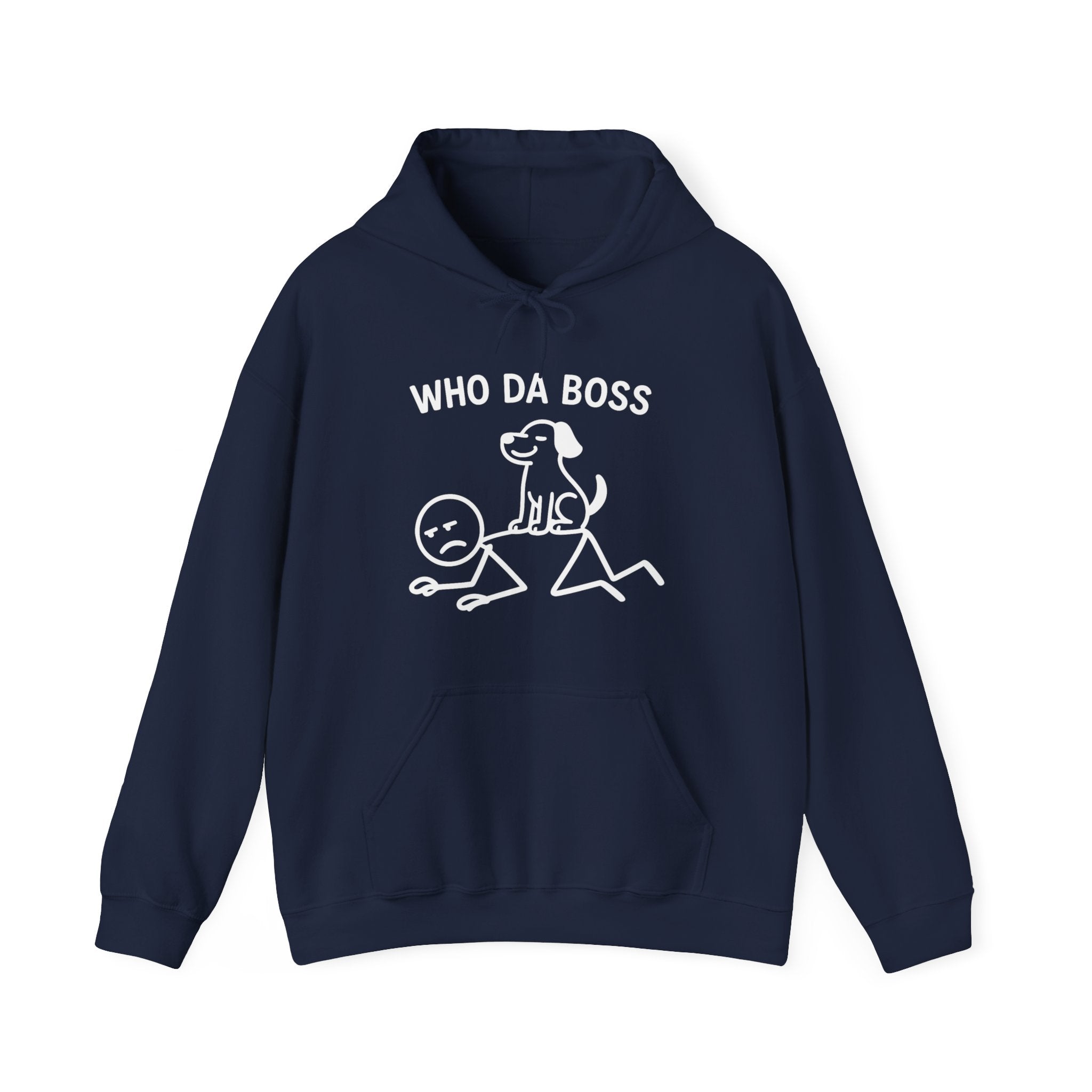 Who Da Boss Funny Dog Hoodie, Dog Owner Gift, Pet Lover Hoodie