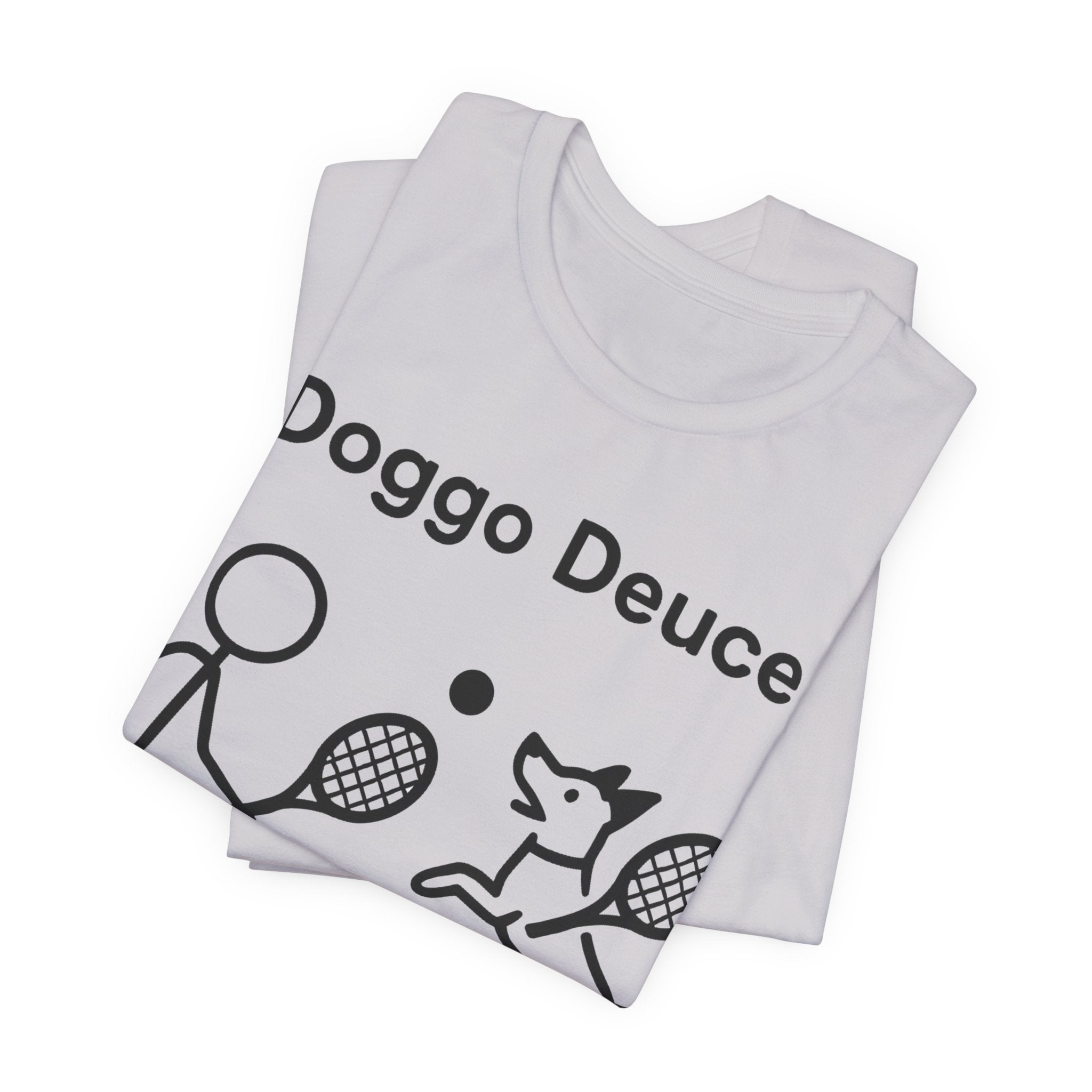 Doggo Deuce T-Shirt, Funny Tennis Dog Shirt, Dog Lover Gift, Cute Pet Tee, Casual Unisex T-Shirt