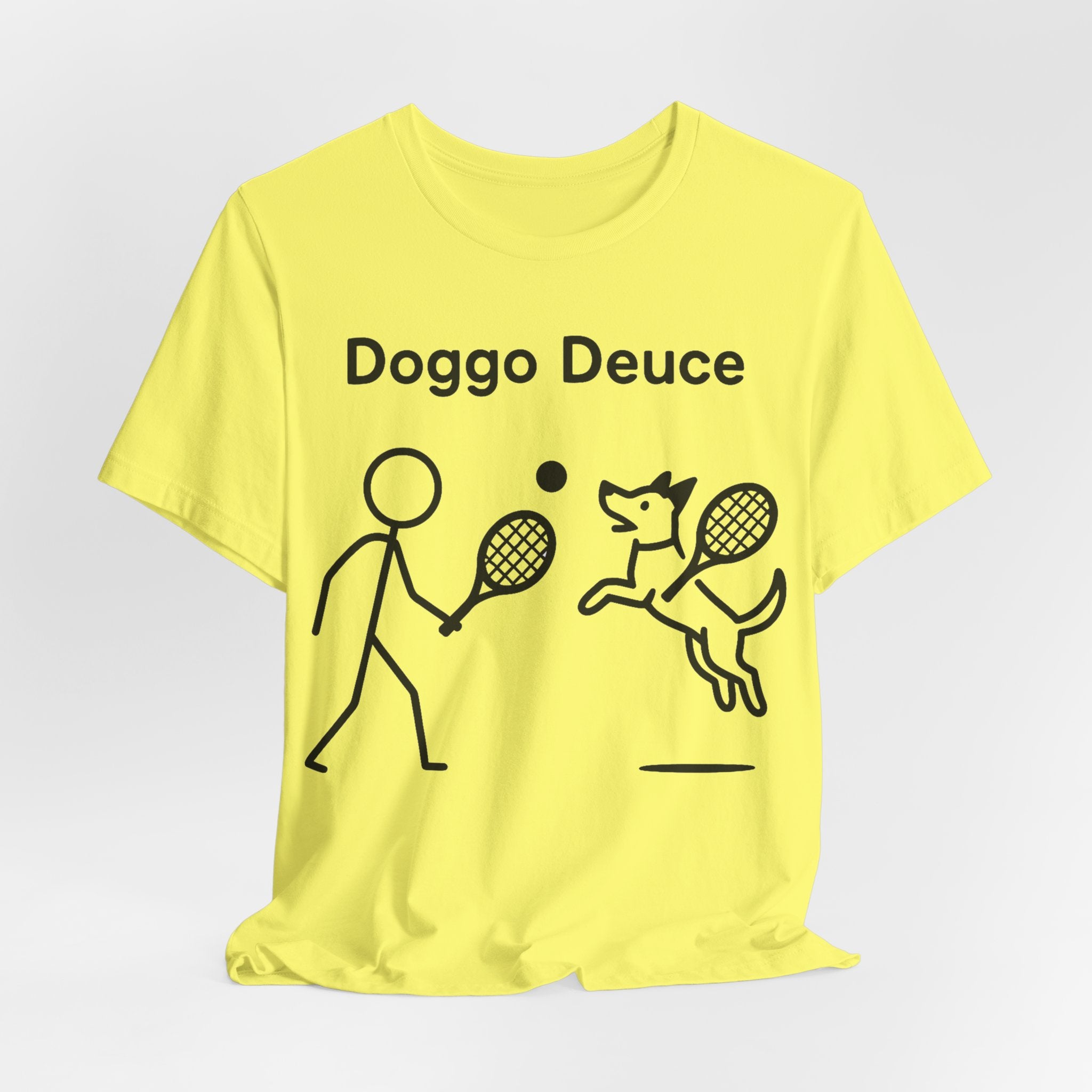 Doggo Deuce T-Shirt, Funny Tennis Dog Shirt, Dog Lover Gift, Cute Pet Tee, Casual Unisex T-Shirt