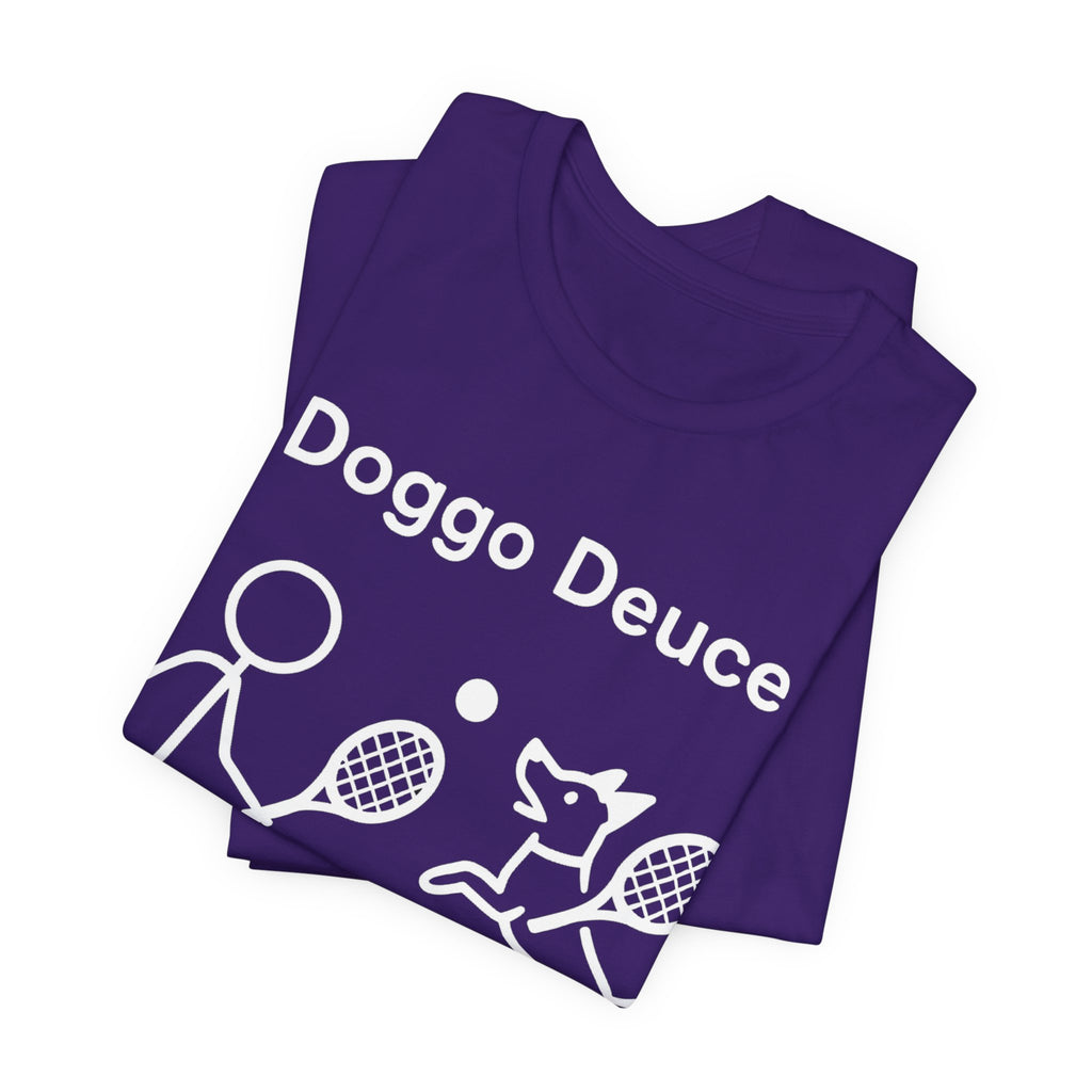 Doggo Deuce T-Shirt, Funny Tennis Dog Shirt, Dog Lover Gift, Cute Pet Tee, Casual Unisex T-Shirt