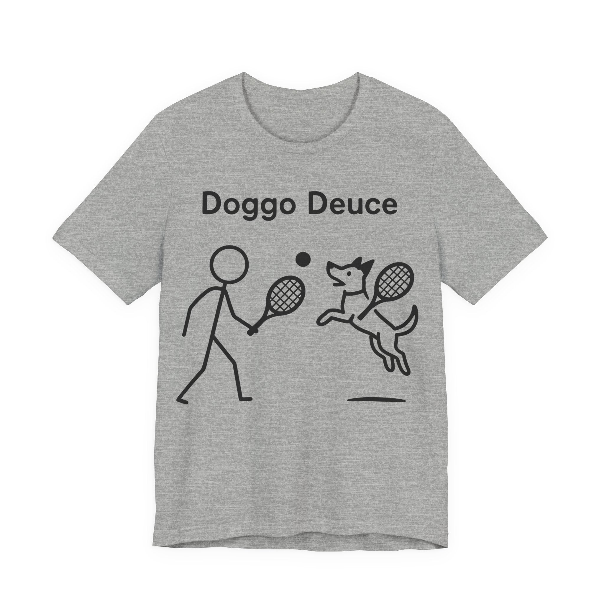 Doggo Deuce T-Shirt, Funny Tennis Dog Shirt, Dog Lover Gift, Cute Pet Tee, Casual Unisex T-Shirt