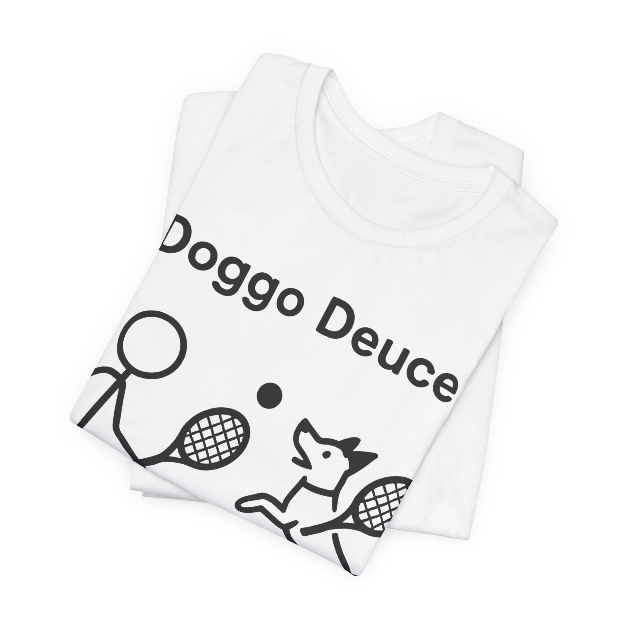 Doggo Deuce T-Shirt, Funny Tennis Dog Shirt, Dog Lover Gift, Cute Pet Tee, Casual Unisex T-Shirt