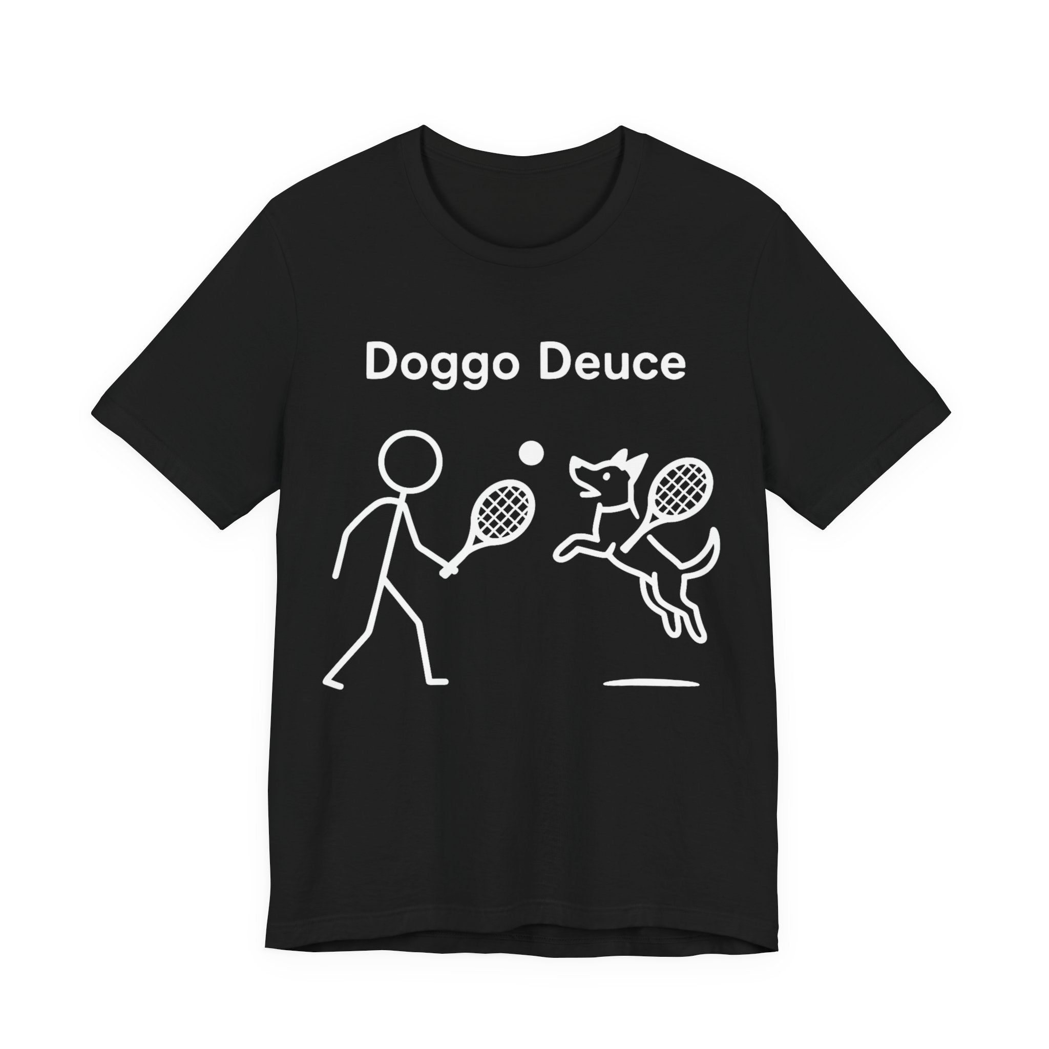 Doggo Deuce T-Shirt, Funny Tennis Dog Shirt, Dog Lover Gift, Cute Pet Tee, Casual Unisex T-Shirt