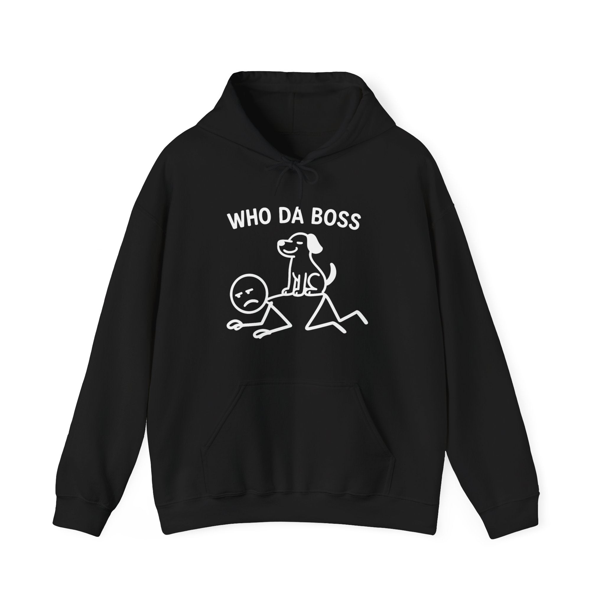 Who Da Boss Funny Dog Hoodie, Dog Owner Gift, Pet Lover Hoodie