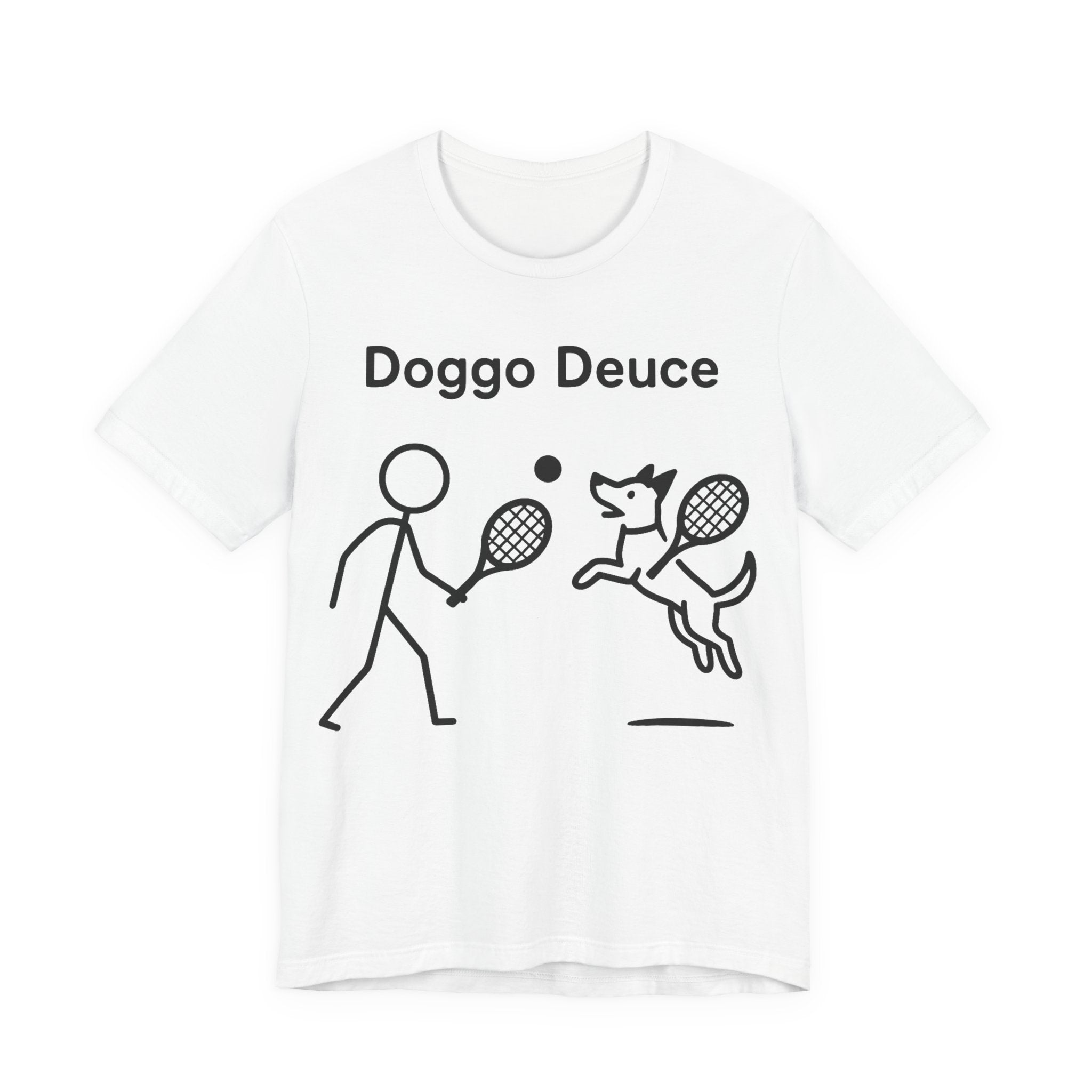 Doggo Deuce T-Shirt, Funny Tennis Dog Shirt, Dog Lover Gift, Cute Pet Tee, Casual Unisex T-Shirt