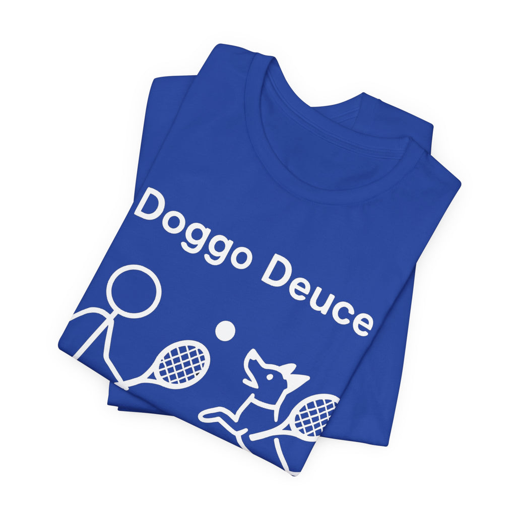 Doggo Deuce T-Shirt, Funny Tennis Dog Shirt, Dog Lover Gift, Cute Pet Tee, Casual Unisex T-Shirt