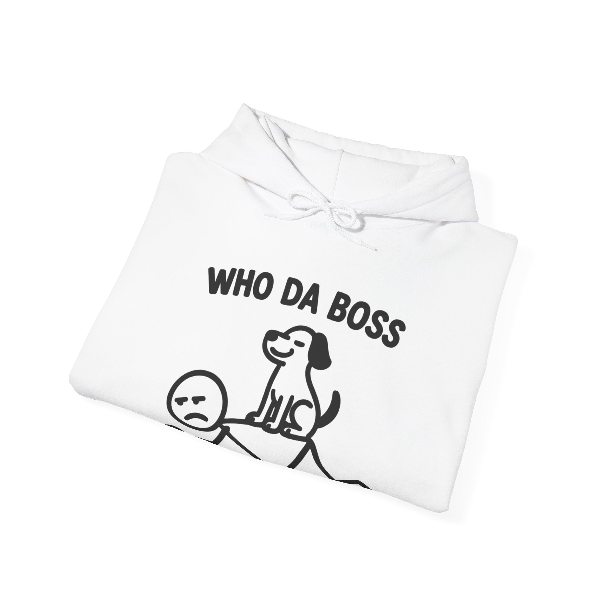 Who Da Boss Dog Hoodie, Funny Dog Owner Gift, Dog Lover Hoodie, Pet Lover