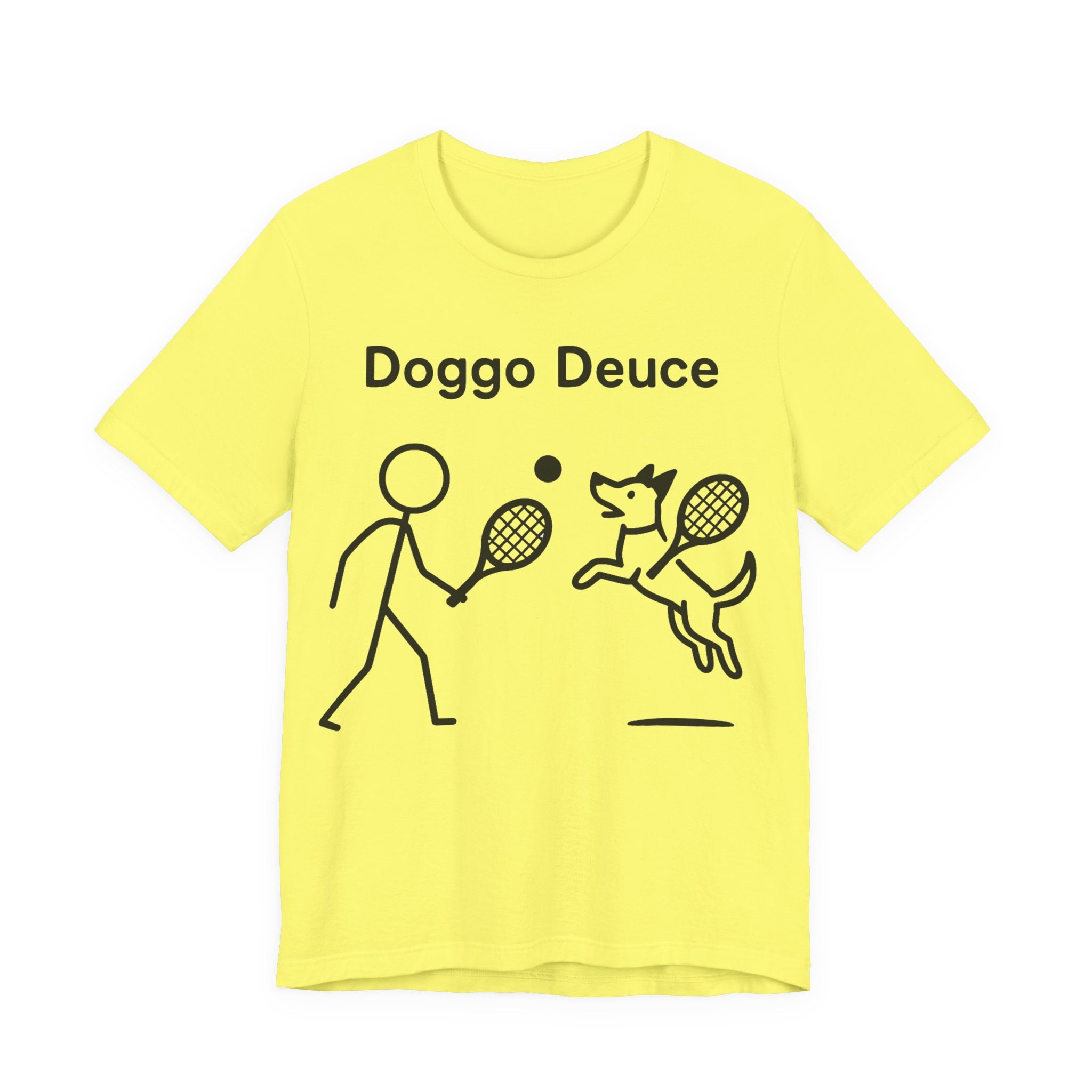Doggo Deuce T-Shirt, Funny Tennis Dog Shirt, Dog Lover Gift, Cute Pet Tee, Casual Unisex T-Shirt