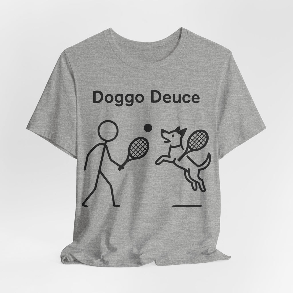 Doggo Deuce T-Shirt, Funny Tennis Dog Shirt, Dog Lover Gift, Cute Pet Tee, Casual Unisex T-Shirt