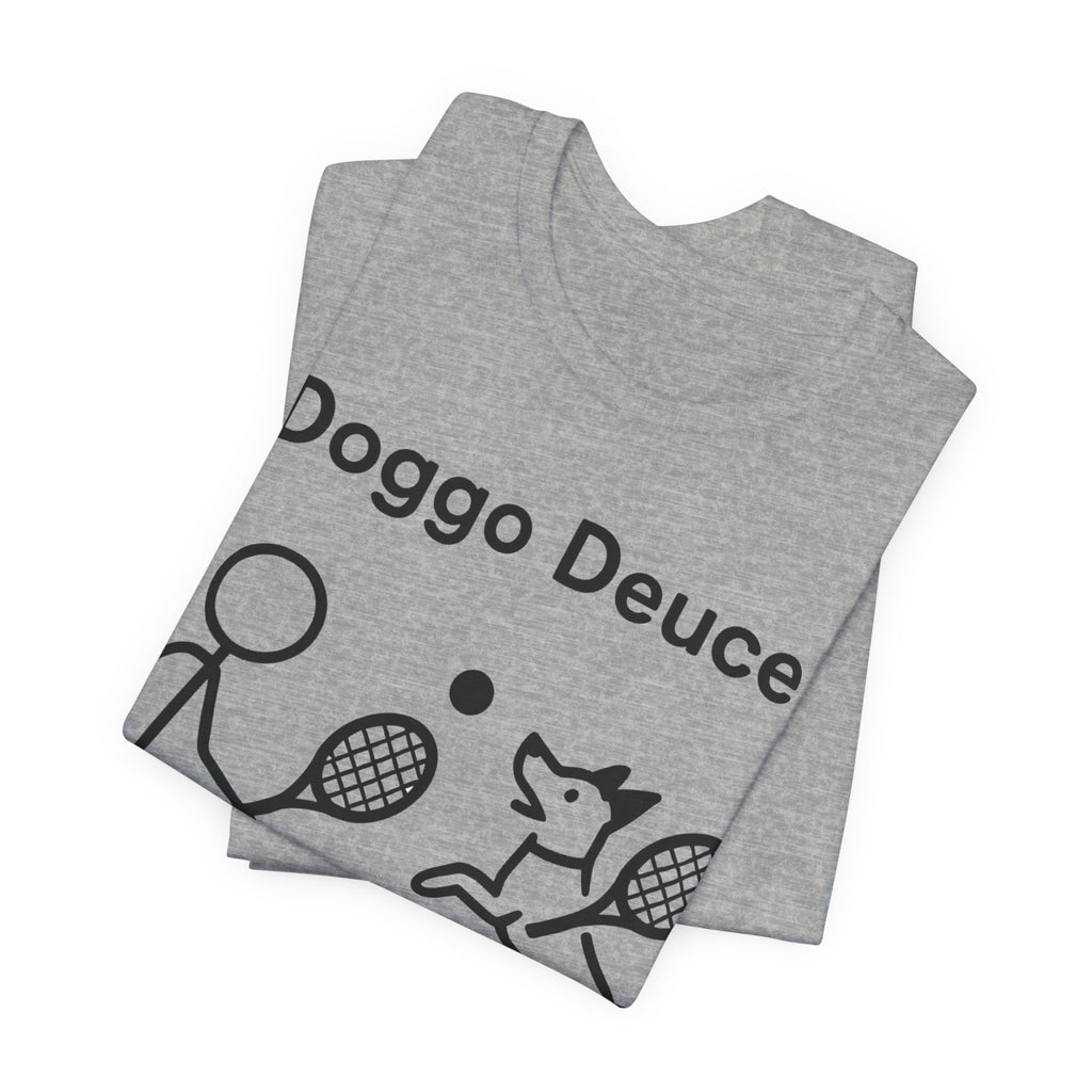Doggo Deuce T-Shirt, Funny Tennis Dog Shirt, Dog Lover Gift, Cute Pet Tee, Casual Unisex T-Shirt