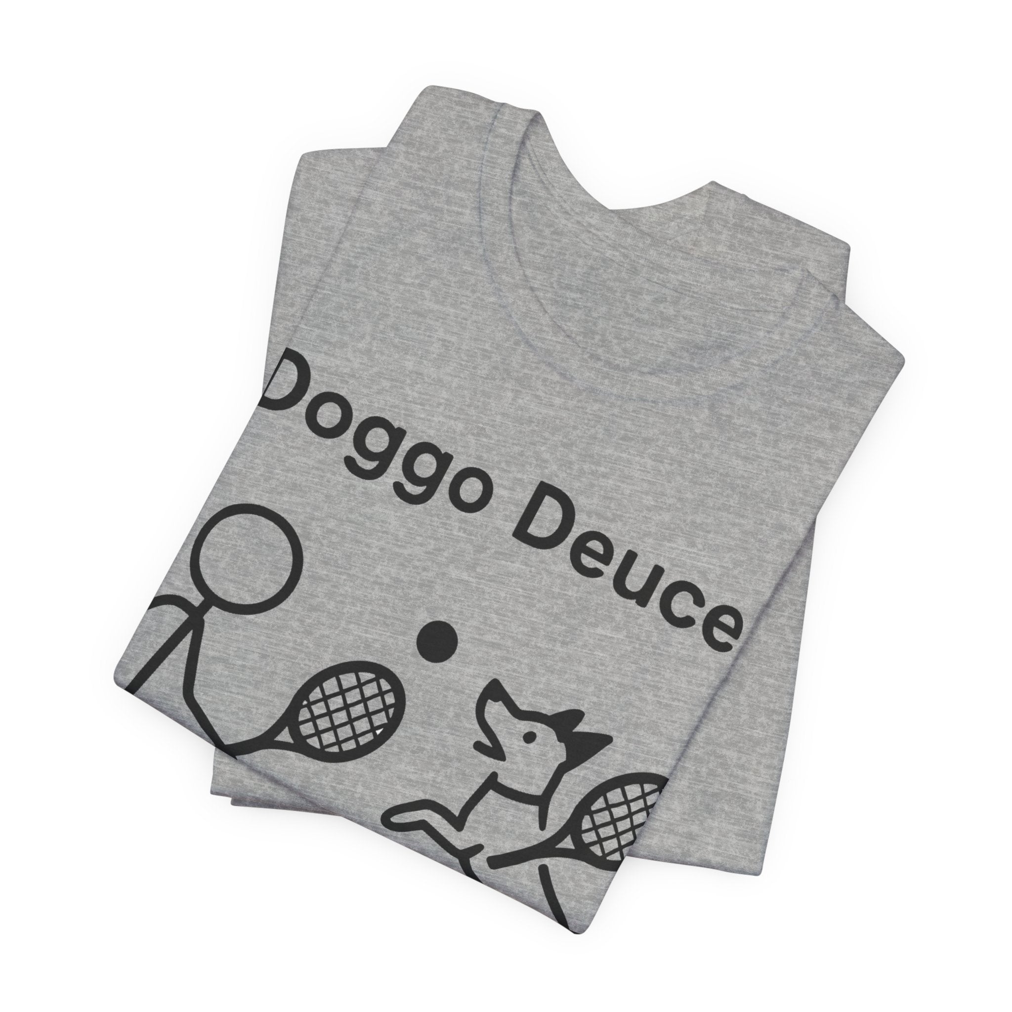Doggo Deuce T-Shirt, Funny Tennis Dog Shirt, Dog Lover Gift, Cute Pet Tee, Casual Unisex T-Shirt