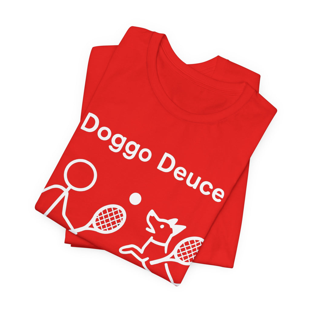 Doggo Deuce T-Shirt, Funny Tennis Dog Shirt, Dog Lover Gift, Cute Pet Tee, Casual Unisex T-Shirt