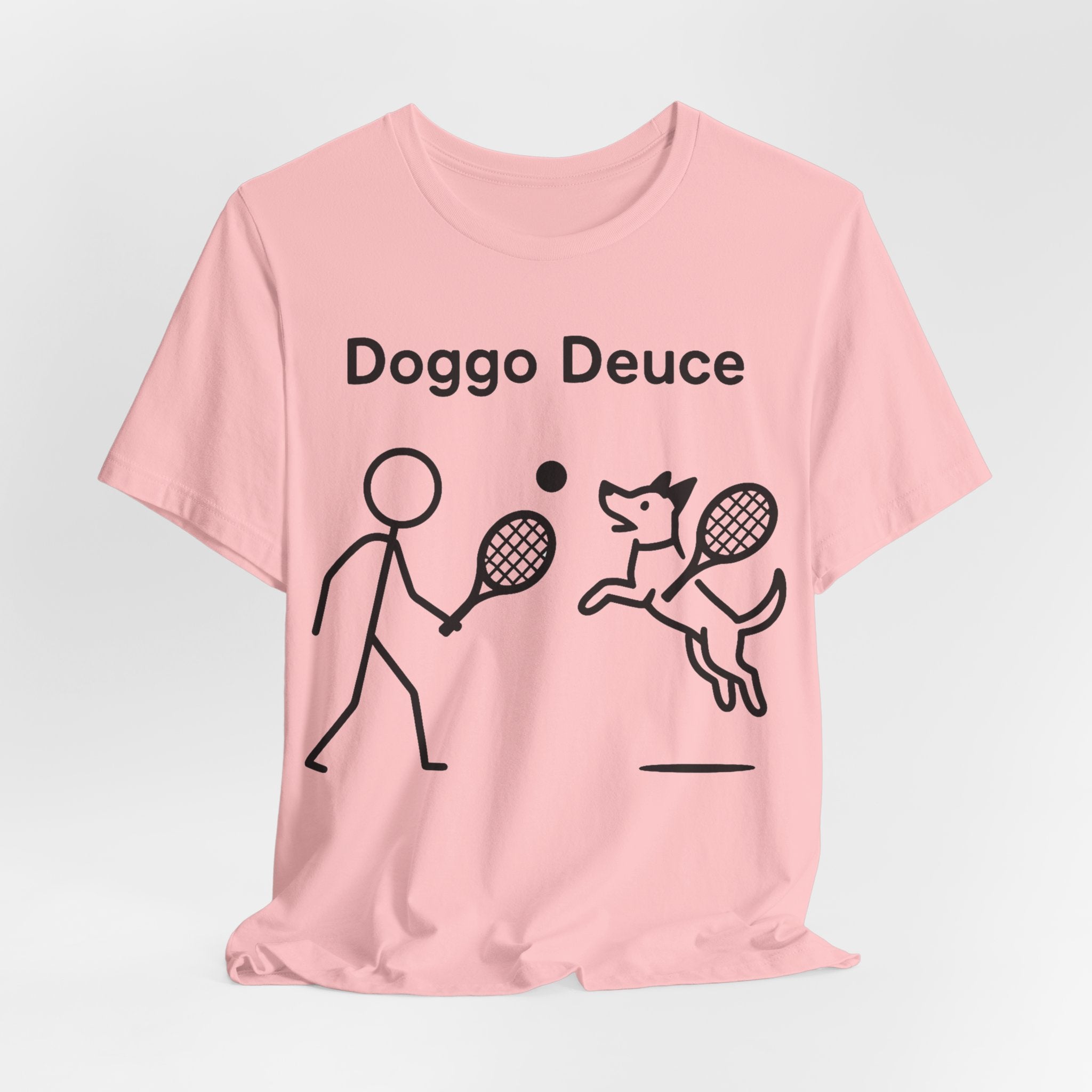 Doggo Deuce T-Shirt, Funny Tennis Dog Shirt, Dog Lover Gift, Cute Pet Tee, Casual Unisex T-Shirt