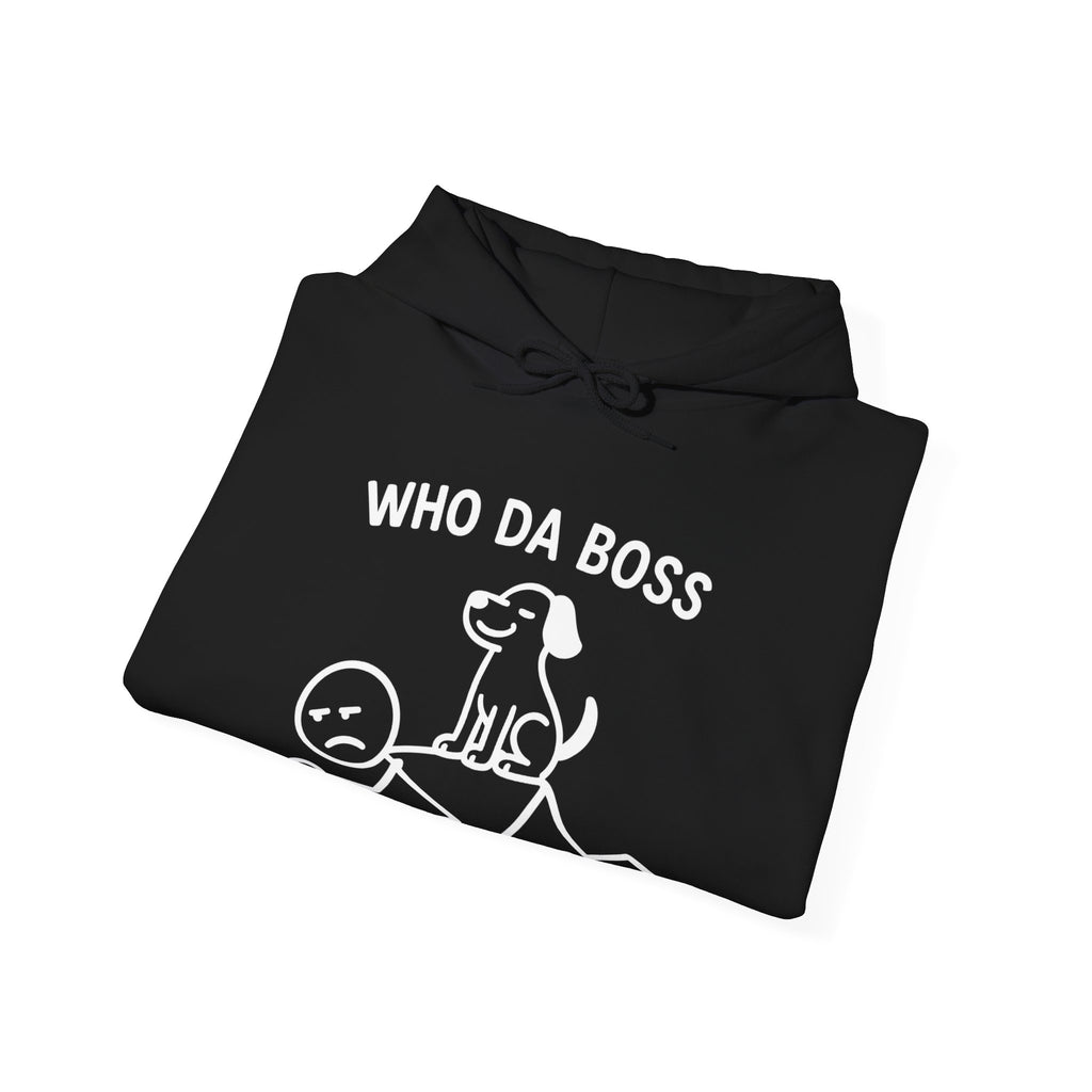 Who Da Boss Funny Dog Hoodie, Dog Owner Gift, Pet Lover Hoodie