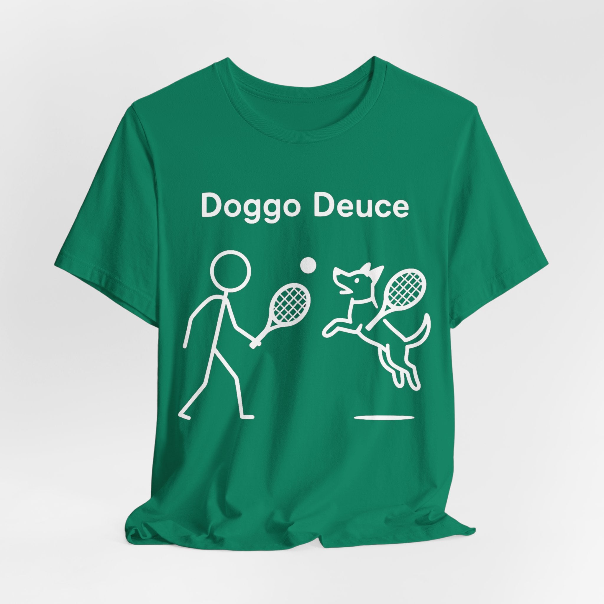 Doggo Deuce T-Shirt, Funny Tennis Dog Shirt, Dog Lover Gift, Cute Pet Tee, Casual Unisex T-Shirt